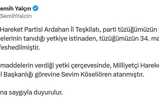 MHP Ardahan Teşkilatı Feshedildi
