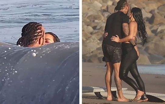 Kim Kardashian ve Lewis Hamilton, sörf yaparken aşk tazeledi