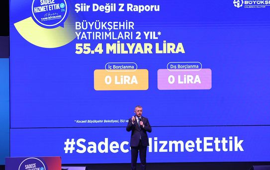 Kocaeli Büyükşehir Belediyesi’nin 2 yıllık Z raporu: 55 milyar liralık yatırım, 0 lira borçlanma