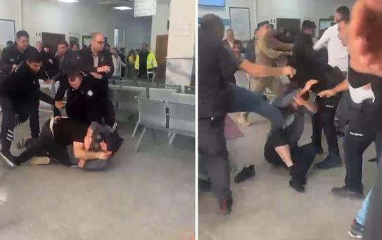 Şanlıurfa'da hastanede kavga kamerada