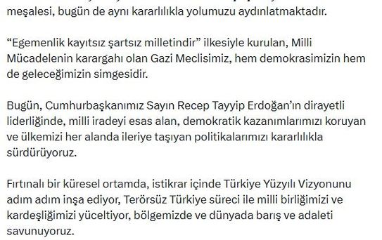 Cevdet Yılmaz'dan '23 Nisan' mesajı