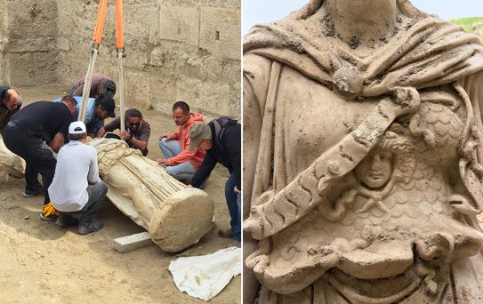 Molozların içinden tarih fışkırdı! Tam 2 bin yıllık Athena heykeli çıkarıldı