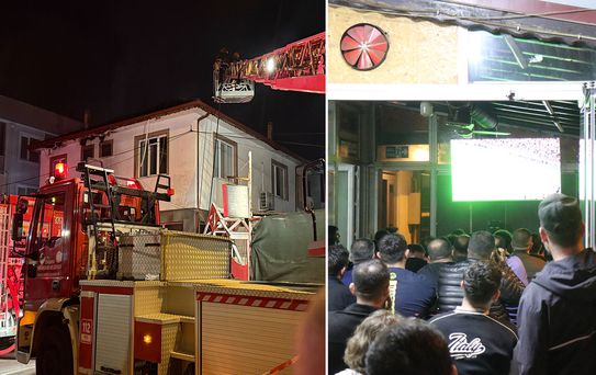 Mahalle yanarken onlar derbiyi izledi