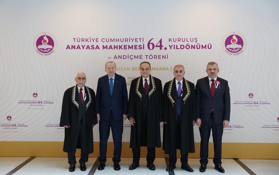 Cumhurbaşkanı Erdoğan, AYM'nin 64'üncü kuruluş yıl dönümü törenine katıldı