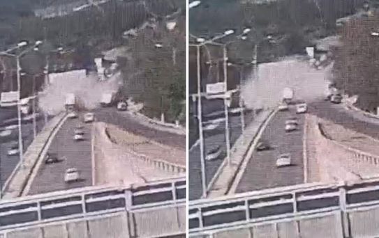 İzmir'de bir polis memurunun şehit olduğu, 2 kişinin hayatını kaybettiği kaza güvenlik kamerasında