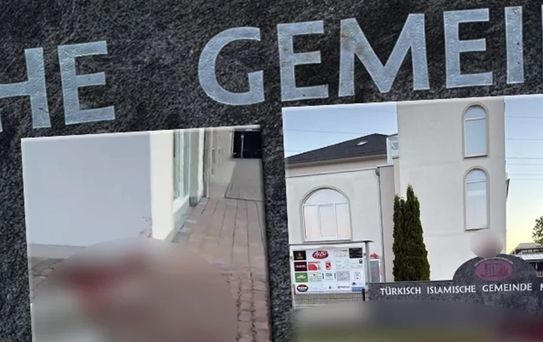 Almanya'da camiye çirkin saldırı: Hilale domuz başı yerleştirildi