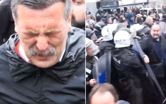 Mecidiyeköy'de büyük arbede! Erkan Baş da biber gazına maruz kaldı
