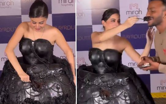 Bollywood oyuncusu yenilebilir elbisesini davetlilere ikram etti