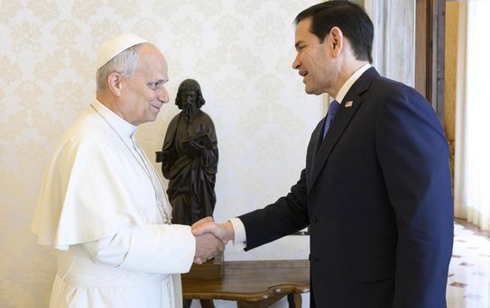 Gerilim sonrası ilk temas! Rubio ile Papa Vatikan'da bir araya geldi