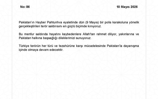 Türkiye'den Pakistan'a Terör Saldırısı Kınaması