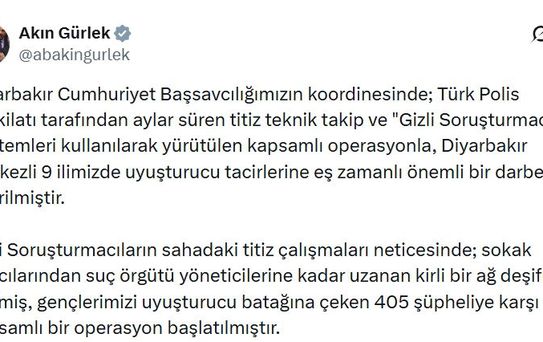 Diyarbakır merkezli 23 ilde dev narkotik operasyonu! 405 kişi gözaltına alındı