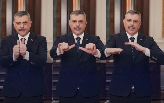Bakan Çiftçi'den işaret diliyle anlamlı mesaj