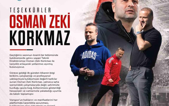 Vanspor, Teknik Direktör Korkmaz ile Ayrıldı