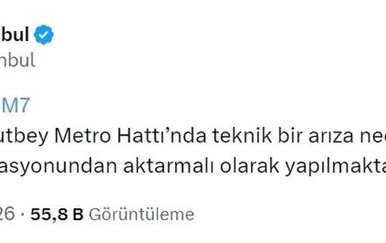 M7 Metro Hattı'nda Teknik Arıza!