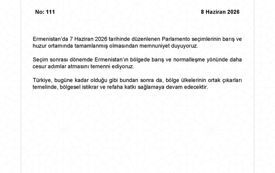 Türkiye'den Ermenistan Seçimlerine Tepki