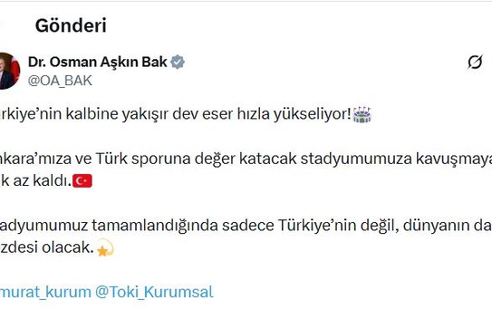 Ankara'nın yeni stadyumu son görüntüleriyle paylaşıldı