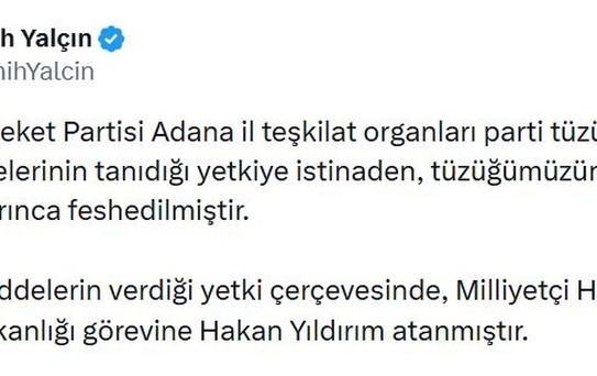 MHP Adana Teşkilatı Feshedildi