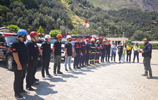 Artvin Barajı'nda Yangın Tatbikatı