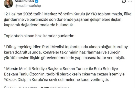 CHP'de İki Belediye Başkanı Disiplin Kurulu'na Sevk Edildi