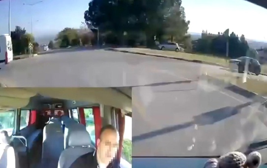 Sakarya'da savcı ile minibüs şoförünün trafikteki kavgası kamerada