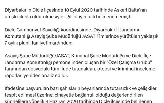 Askeri Balta Cinayeti Aydınlatıldı