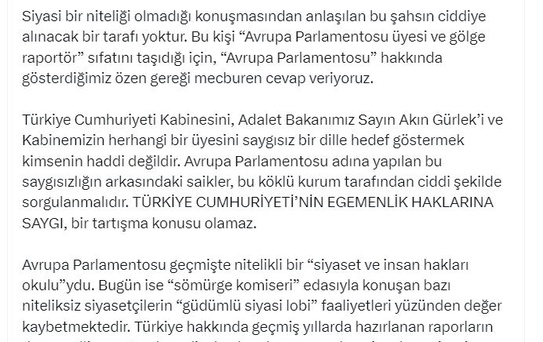 Ömer Çelik'ten Avrupa Parlamentosu'na Sert Yanıt