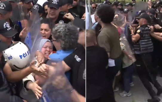 TBMM önünde basın açıklaması yapmak isteyen öğretmenlere polis müdahalesi