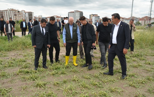 Kahramankazan'da Doludan Zarar Gören Tarım Arazileri İncelendi