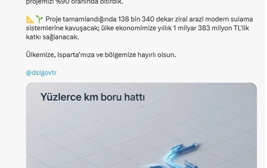 Isparta Sulama Projesi Sona Yaklaşıyor
