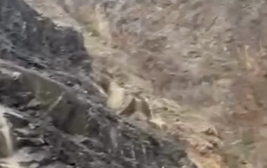 Yusufeli'nde Heyelan, Karayolu Kapandı