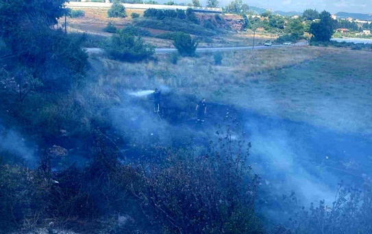 Otluk alanda çıkan yangın seralara sıçramadan söndürüldü