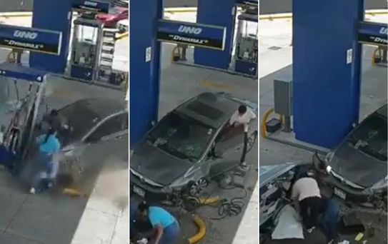 Benzin istasyonunda dehşet: Son hızla daldı, ezdiği yaralıyı çuval gibi yere fırlattı