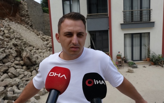 Trabzon'da İstinat Duvarı Çöktü
