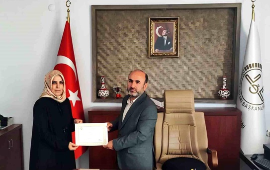 Aydıntepe'de Müftülük Personeline Başarı Belgesi
