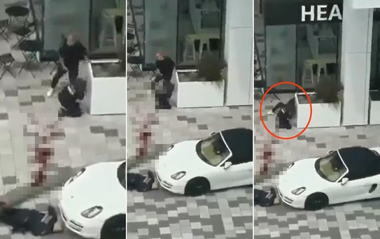 Kanada'daki silahlı saldırıda polisin bir sivili vurduğu anlar kamerada