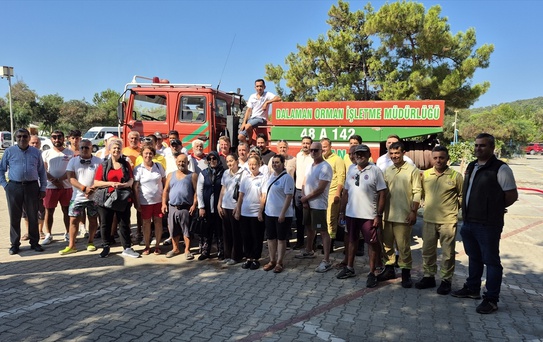 Sarıgerme Plajı'nda yangın tatbikatı