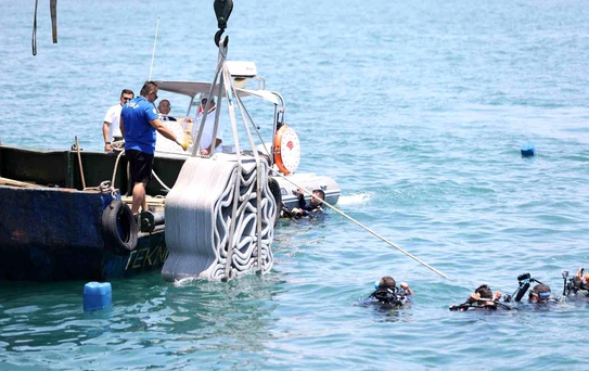 Antalya'da 3D yazıcıyla üretilen yapay resifler denizle buluştu