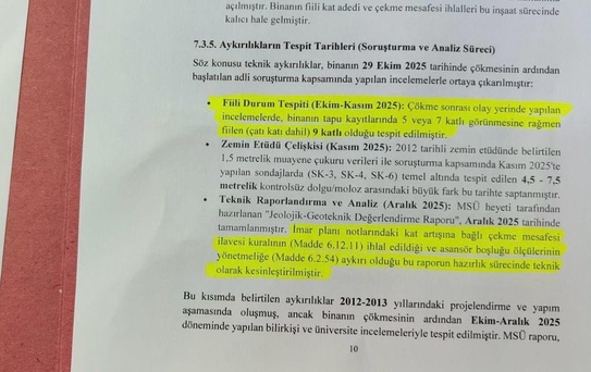 Gebze’deki çöken bina ile ilgili nihai rapor savcılığa sunuldu