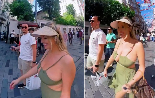 Rus kadın Taksim'e böyle çıktı, gelen teklifi anında reddetti