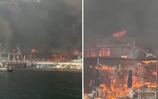 Büyükada'da plajda yangın! Alevler ormana sıçradı