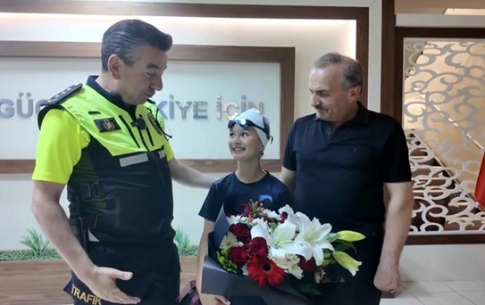 Şehit kızından yüzmede büyük başarı