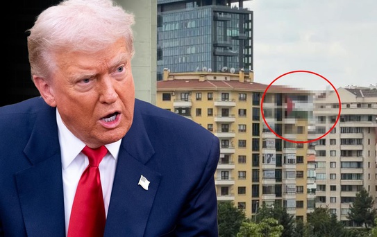 ABD Başkanı Trump'ın kalacağı otelin karşısına Filistin bayrağı asıldı