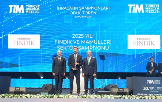 Ferrero Fındık, Fındık ve Mamulleri Sektörünün İhracat Şampiyonu Oldu