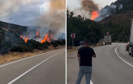 Isparta'da korkutan yangın, alevler ormana sıçradı