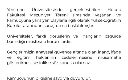 YÖK'ten Yeditepe Üniversitesi'ne Soruşturma
