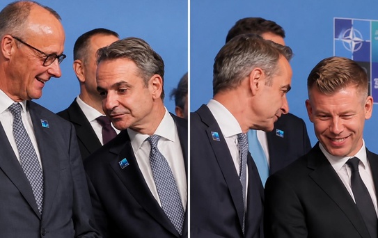 Yunanistan Başbakanı Miçotakis diğer liderleri koklarken kameralara yakalandı