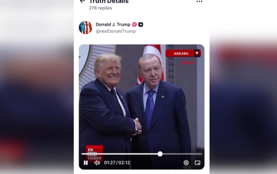 Trump, Erdoğan ile görüşmesini DHA görüntüleriyle paylaştı