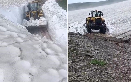 Türkiye kavrulurken Kars'ta 3 metre kar şaşkınlığı