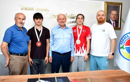 Terme'nin şampiyonları Başkan Kul'un konuğu oldu