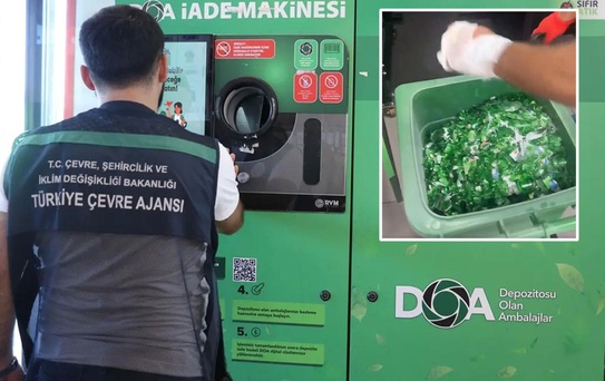 Depozito iade makinesinin içi ilk kez görüntülendi: Atılan şişeler böyle ayrıştırılıyor